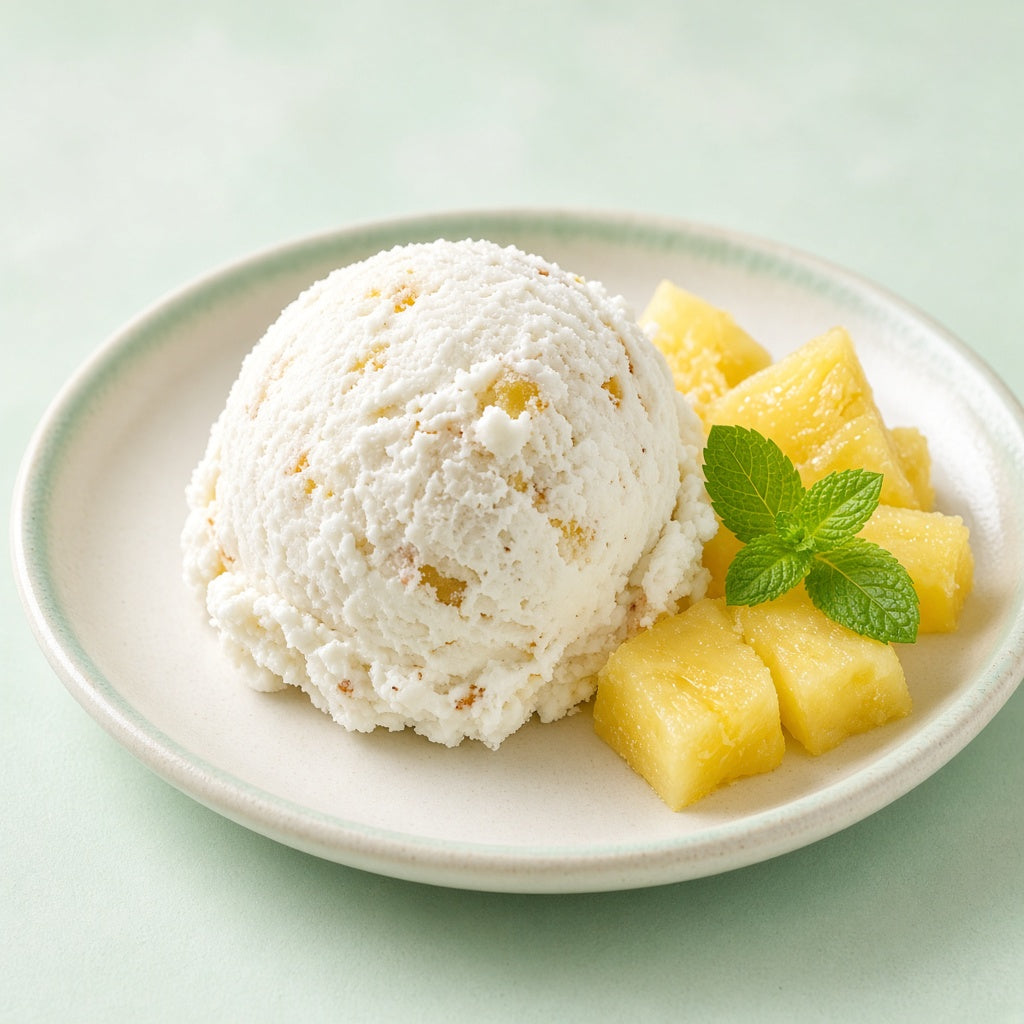 Coconut and pineapple ice