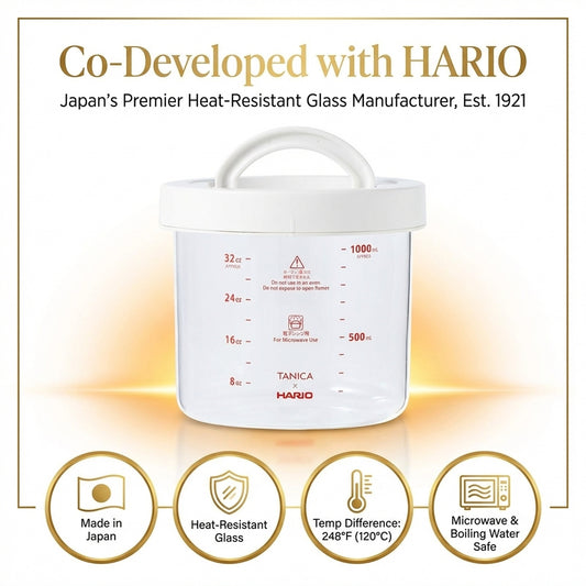 TANICA × HARIO Glass Pot for YOGURTiA Fermented Food Maker (1100 ml / 37 oz)