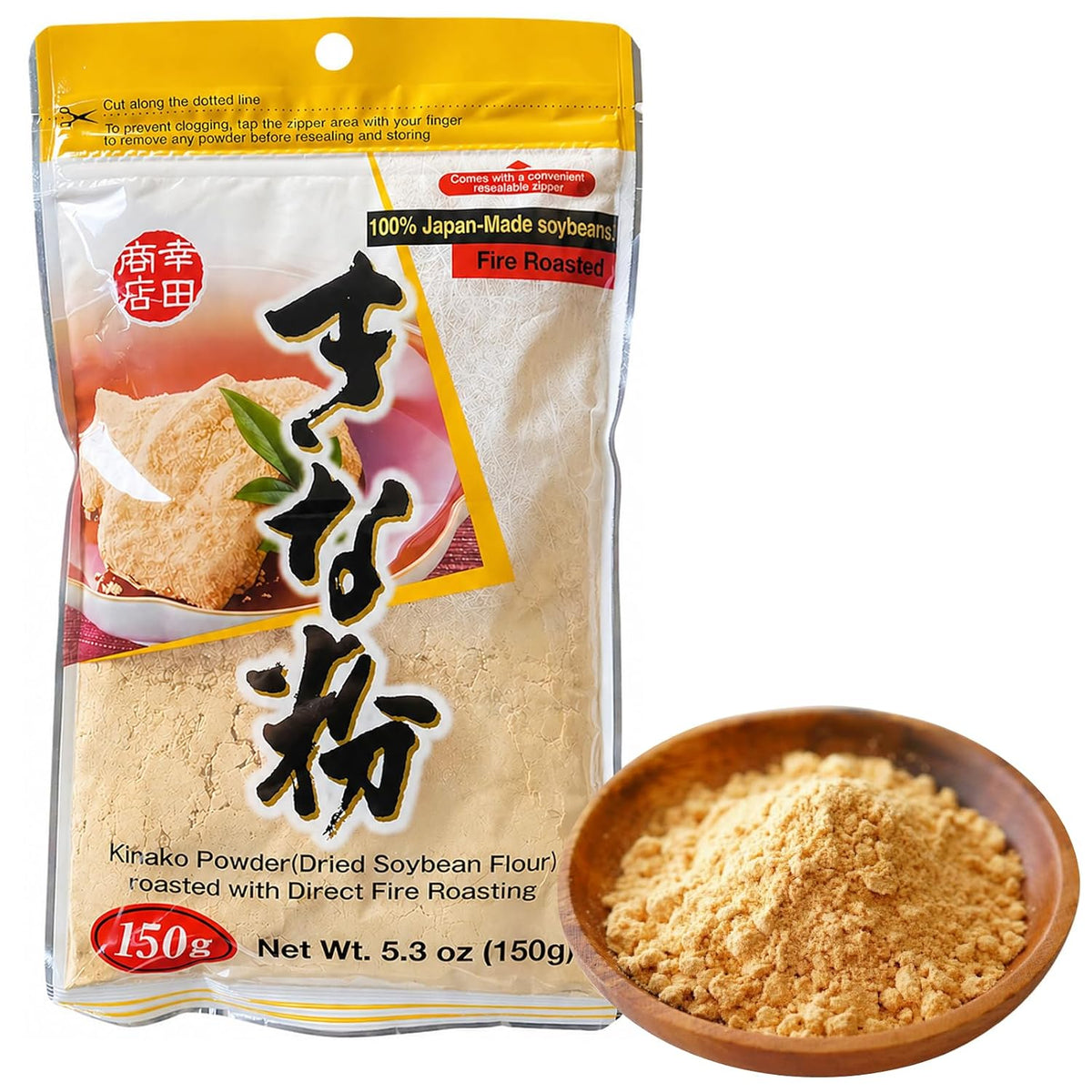 Kinako Roasted Soybean Flour 150 g (5.3 oz) – Direct-Fire Roasted, Made in Japan
