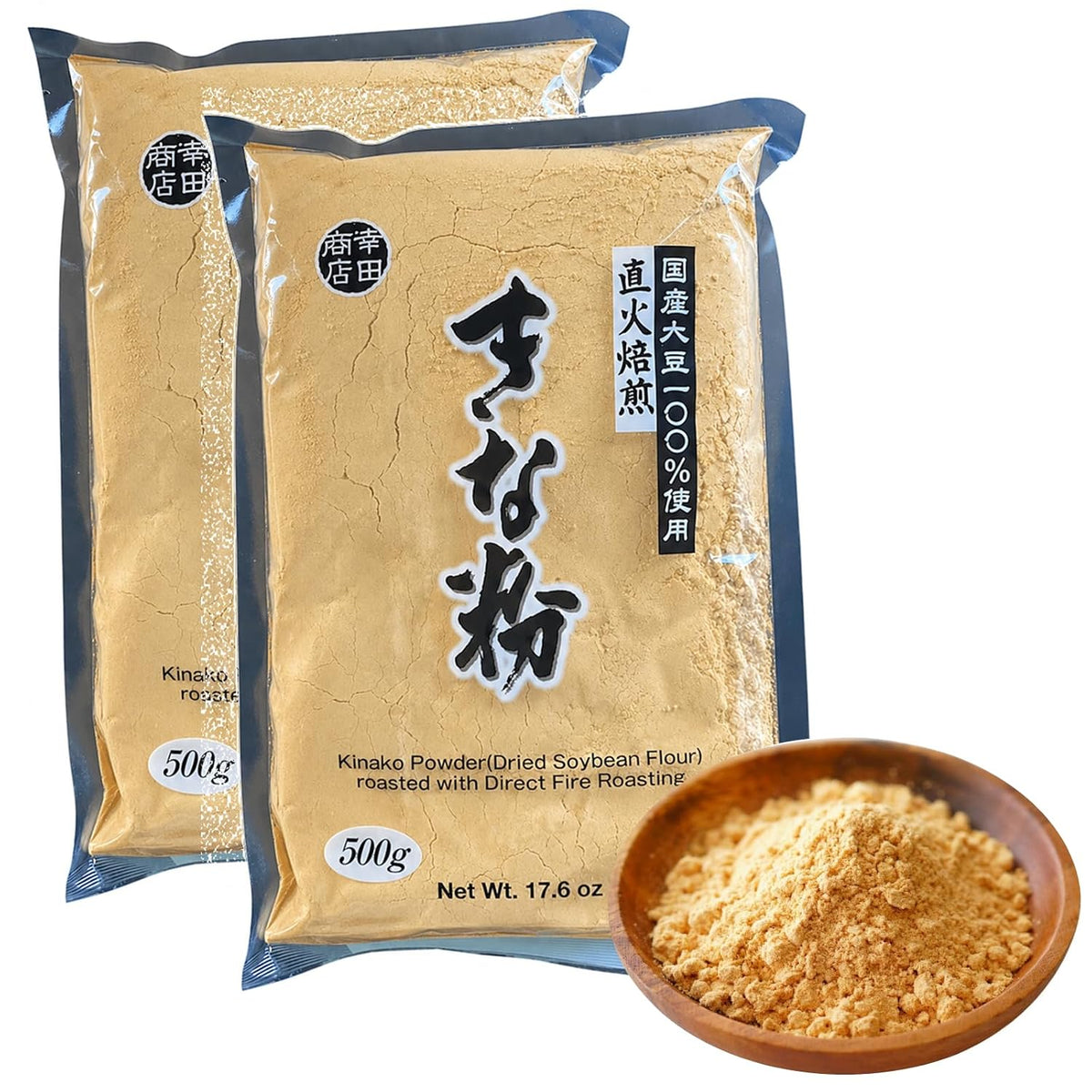 Kinako Roasted Soybean Flour 500 g (1.1 lb) – Direct-Fire Roasted, Made in Japan