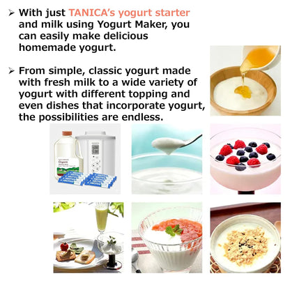 TANICA High-Potency Yogurt Starter Culture 0.07 oz (2 g) × 10, 30 packs - Makes Mild, Creamy, Low-Acid Homemade Yogurt –4 Active Probiotic Strains (Acidophilus, Bifidobacterium, Casei) for Yogurt Makers