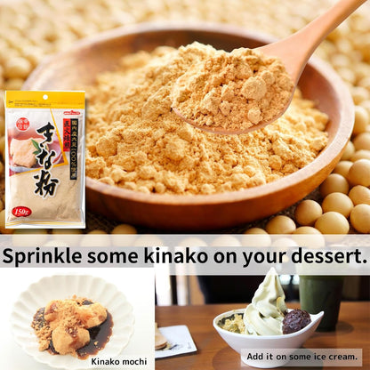 Kinako Roasted Soybean Flour 150 g (5.3 oz) – Direct-Fire Roasted, Made in Japan