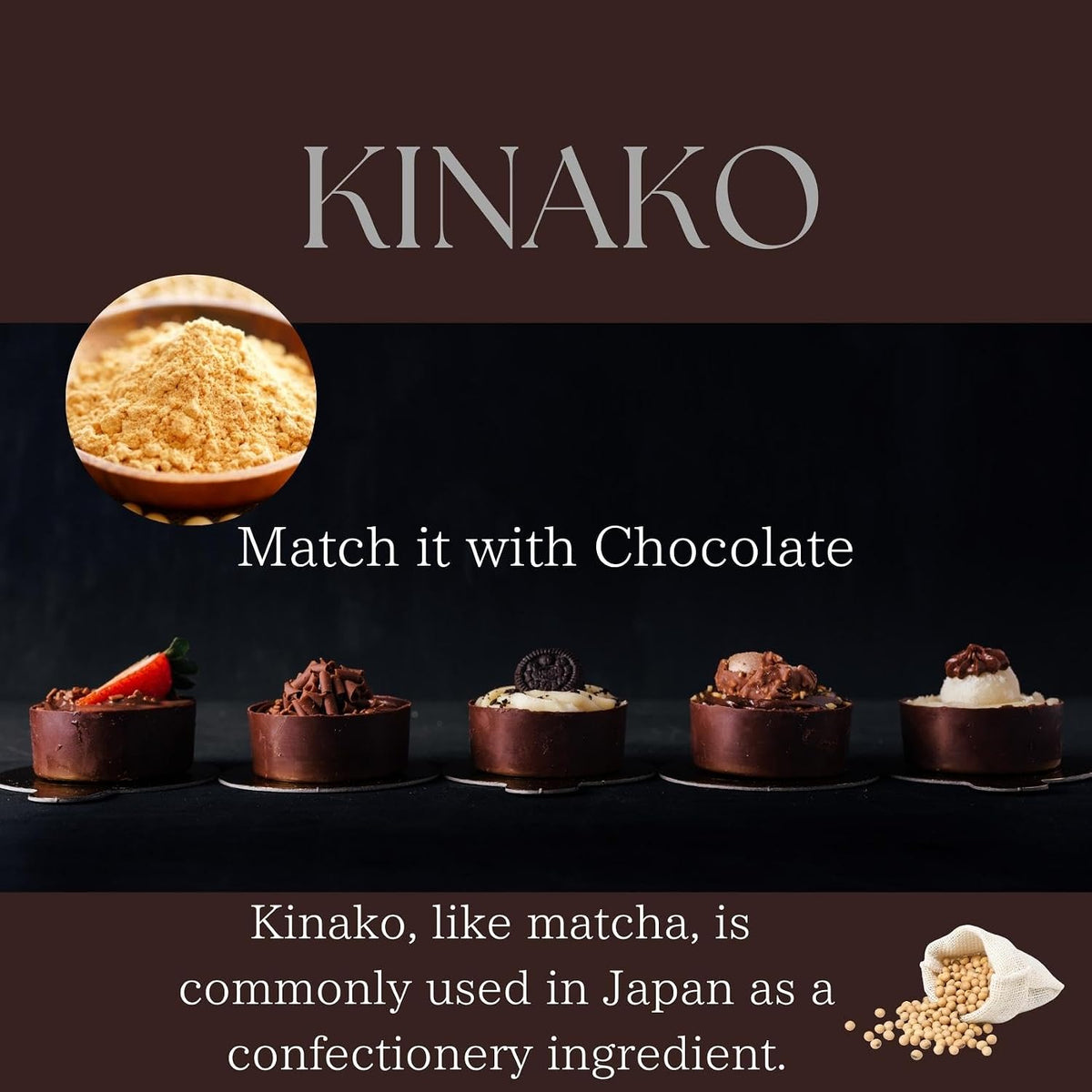 Kinako Roasted Soybean Flour 500 g (1.1 lb) – Direct-Fire Roasted, Made in Japan