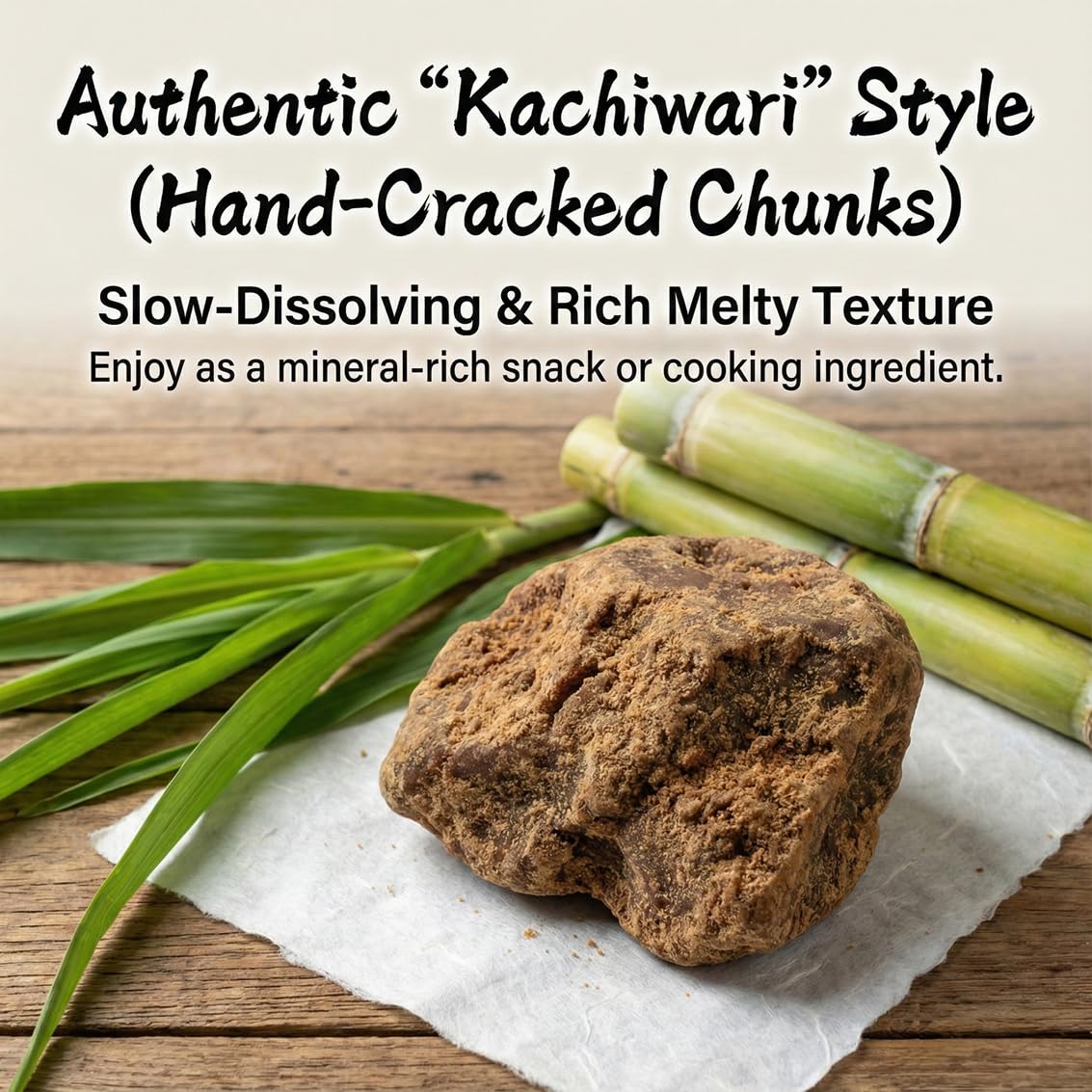 Okinawa Kokuto Brown Sugar, Rock (Kachiwari) 300 g (10.6 oz) – 100% Okinawan Sugarcane