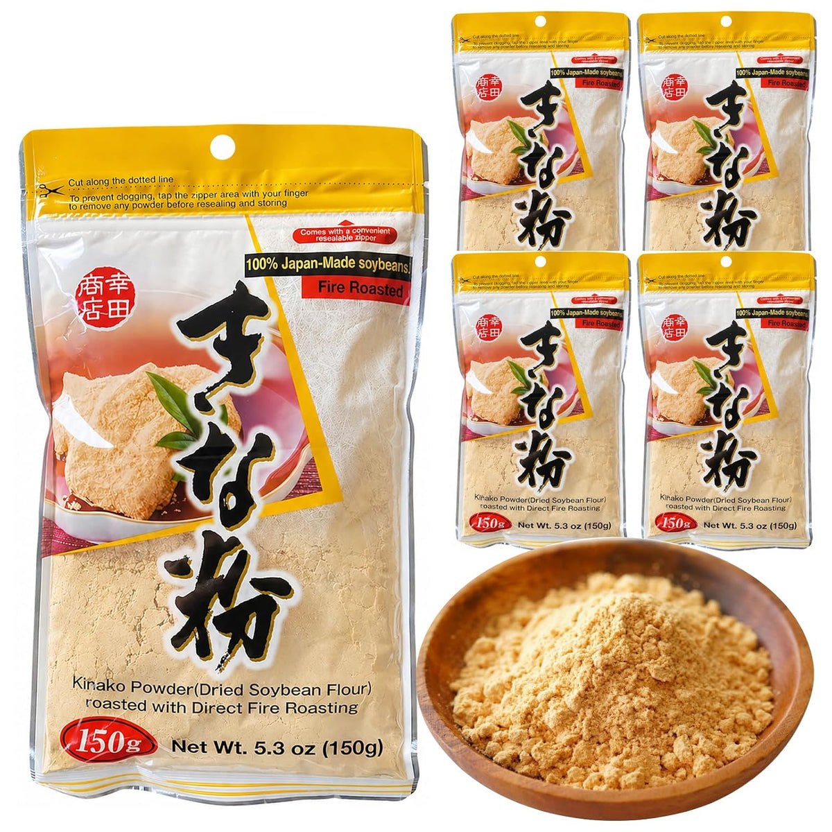 Kinako Roasted Soybean Flour 150 g (5.3 oz) – Direct-Fire Roasted, Made in Japan