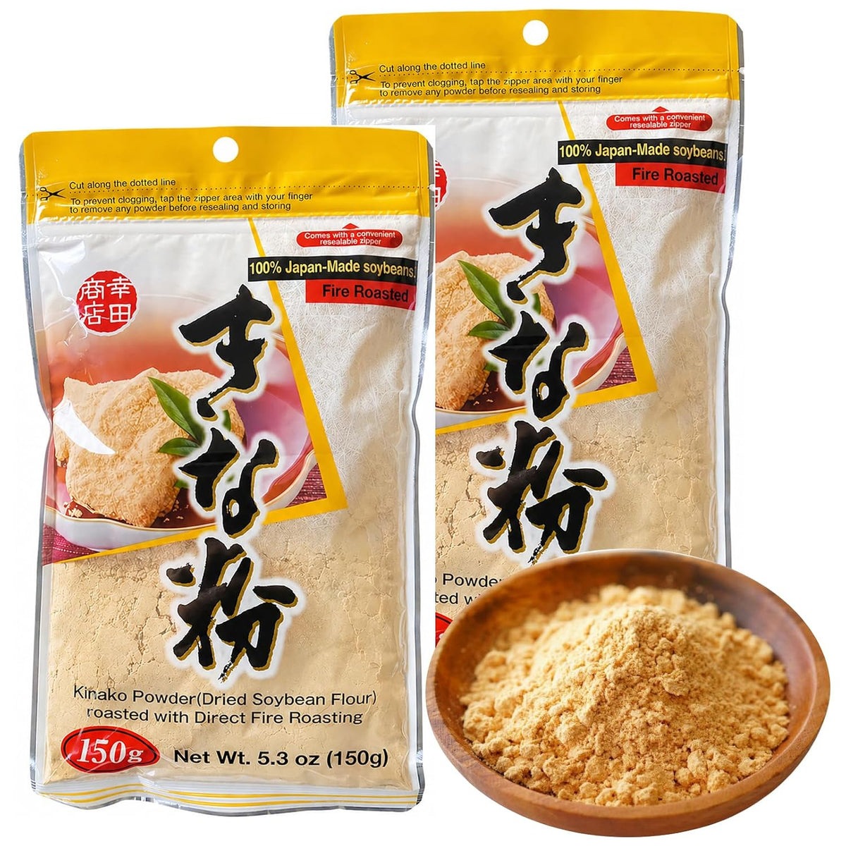 Kinako Roasted Soybean Flour 150 g (5.3 oz) – Direct-Fire Roasted, Made in Japan