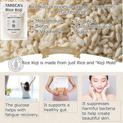 TANICA Rice Koji 500 g / 1.1 lbs for Miso, Amazake, Soy Source Koji (Fermented Food) made from 100% white rice grown in Japan YOGURTiA