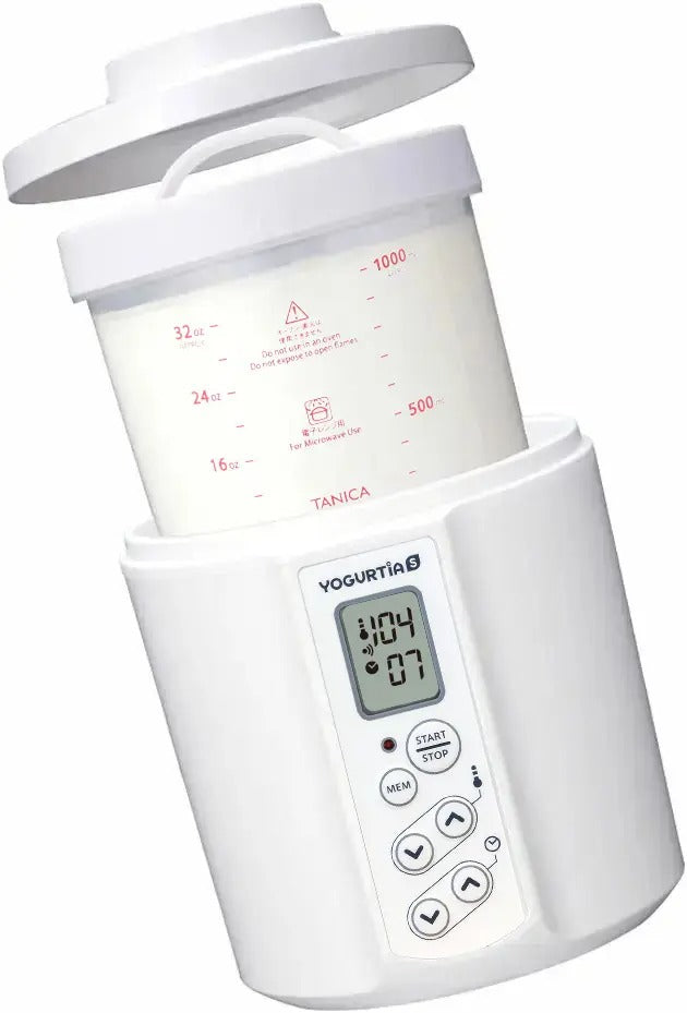 [Gohan Japan] Electric yogurt makers (1.1L, White, Made in Japan) - Makes Yogurt and Amazake - Includes 2 HARIO Glass Containers + Onsen Egg Stand