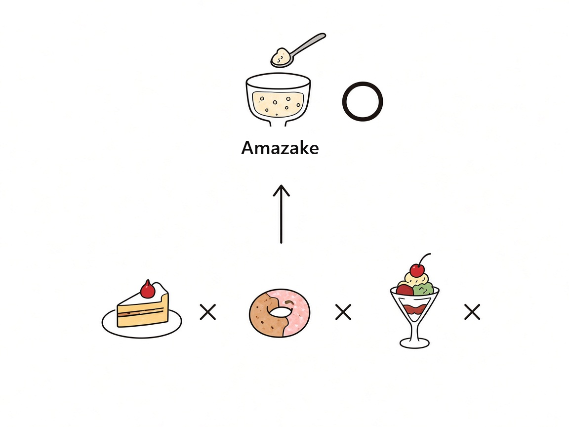 Amazake in place of a parfait, cake, or doughnut