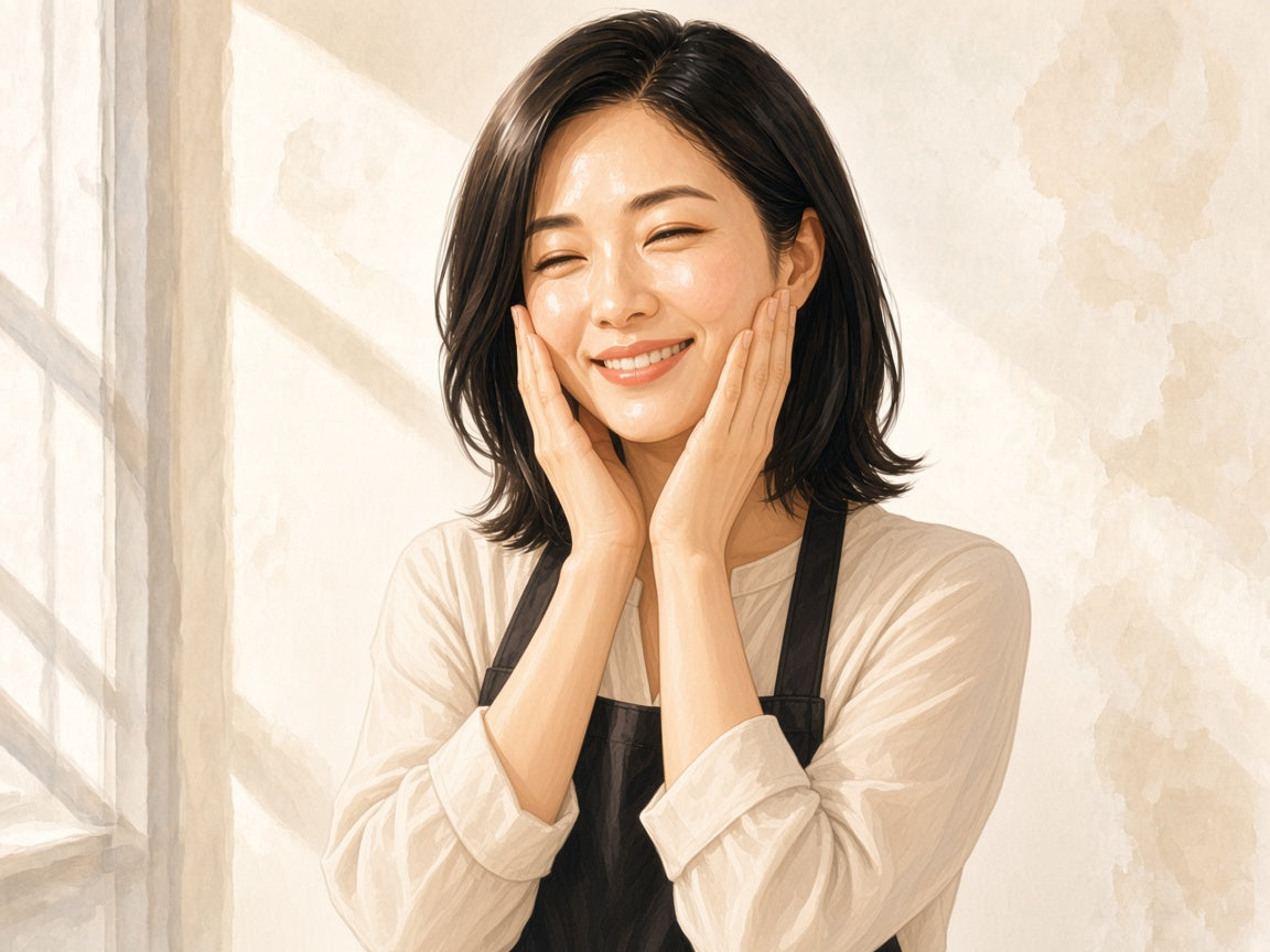 A hair and makeup artist delighted with how clear her skin looks